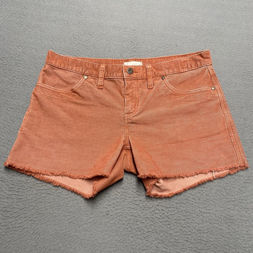 Carve Designs Shorts Womens 8 Orange Corduroy Cut-Off Stretch 4 In Casual